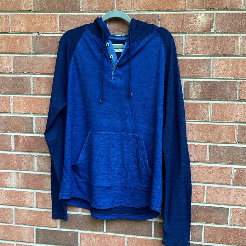Lucky Brand indigo blue size Large hooded shirt.